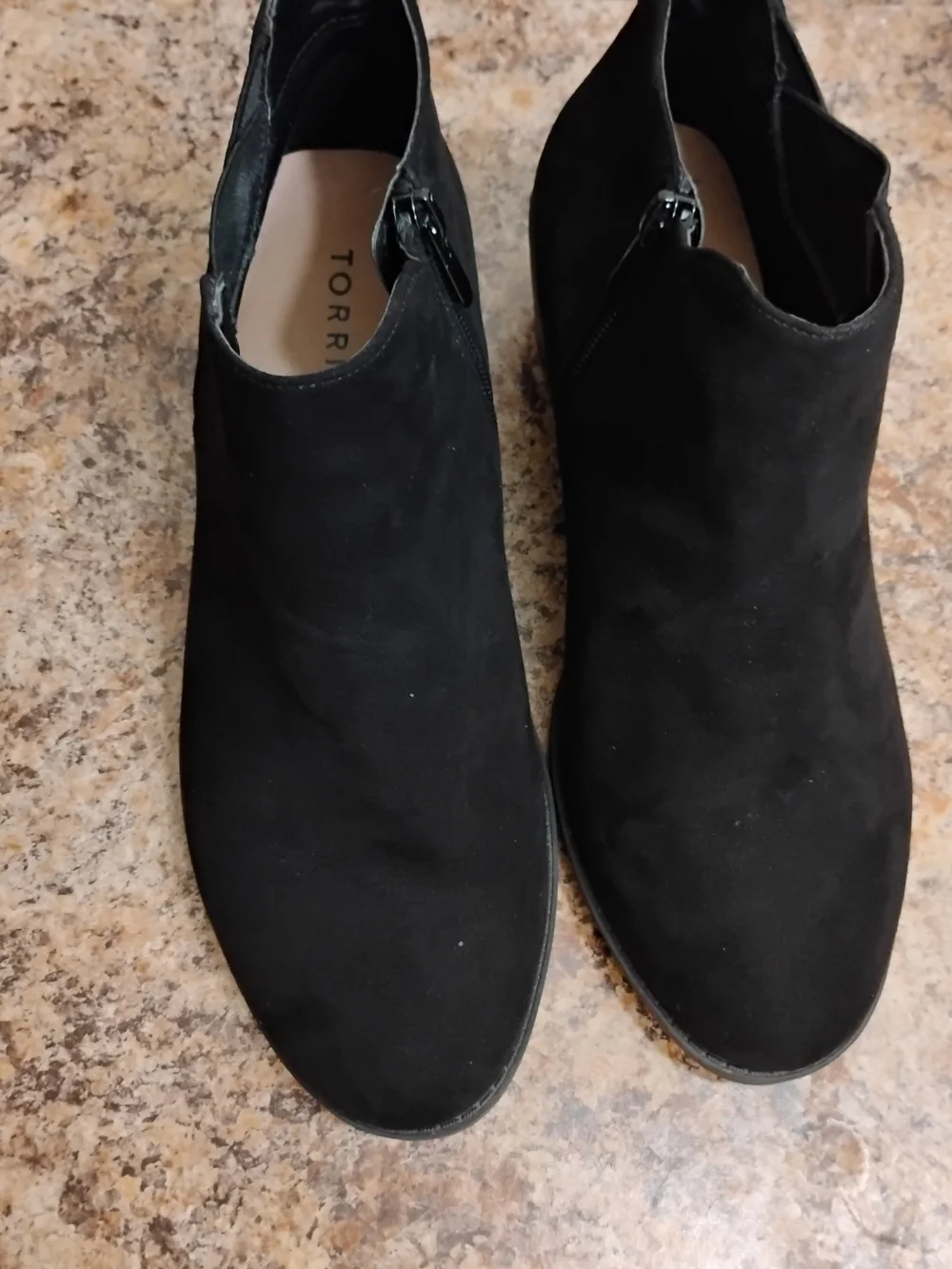 TORRID Booties Women’s Black Suede Ankle Booties - Classic Side Zip